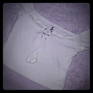 ME to WE Striped Lace Up Top - Small